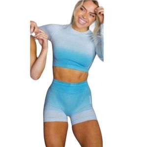 Gymshark Adapt Blue Ombre Biker Shorts M